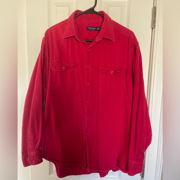 Faded Glory Shirts Mens Solid Red Flannel Shirt Poshmark